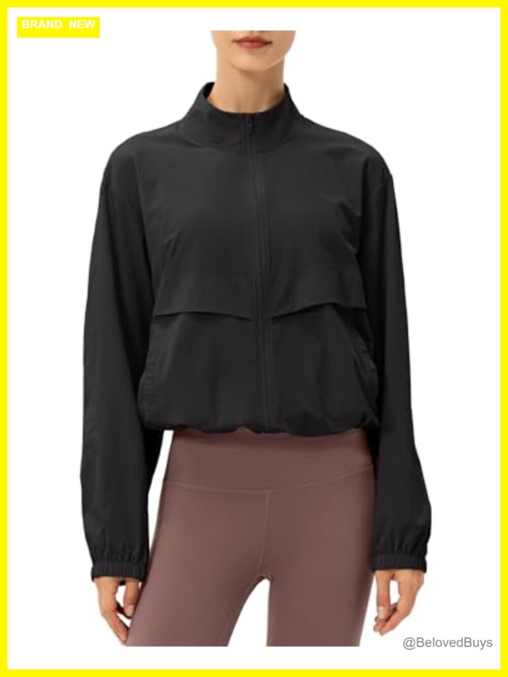 Lightweight Zip Up Athletic Jacket Stand Collar Windproof Sun Protection Workout